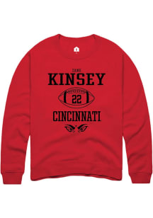 Zane Kinsey Rally Mens Red Cincinnati Bearcats NIL Sport Icon Crew Sweatshirt