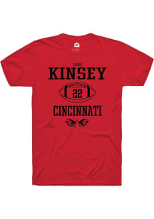 Zane Kinsey Red Cincinnati Bearcats NIL Sport Icon Short Sleeve T Shirt