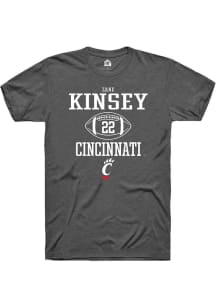 Zane Kinsey Dark Grey Cincinnati Bearcats NIL Sport Icon Short Sleeve T Shirt