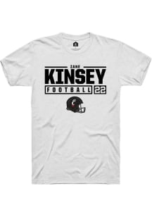 Zane Kinsey White Cincinnati Bearcats NIL Stacked Box Short Sleeve T Shirt