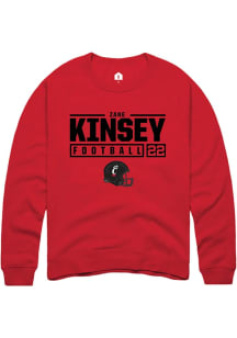 Zane Kinsey Rally Mens Red Cincinnati Bearcats NIL Stacked Box Crew Sweatshirt