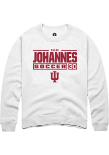 Ellie Johannes Rally Mens White Indiana Hoosiers NIL Sport Icon Crew Sweatshirt