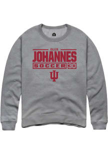 Ellie Johannes Rally Mens Graphite Indiana Hoosiers NIL Sport Icon Crew Sweatshirt