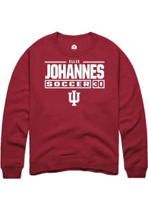 Ellie Johannes Rally Mens Red Indiana Hoosiers NIL Stacked Box Crew Sweatshirt