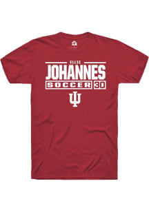 Ellie Johannes Red Indiana Hoosiers NIL Stacked Box Short Sleeve T Shirt