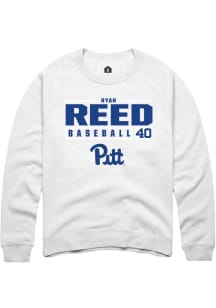 Ryan Reed Rally Mens White Pitt Panthers NIL Stacked Box Crew Sweatshirt