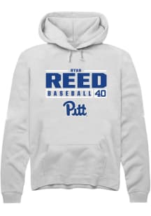 Ryan Reed Rally Mens White Pitt Panthers NIL Stacked Box Hooded Sweatshirt