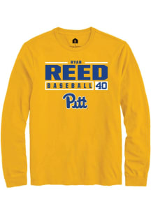 Ryan Reed Rally Mens Gold Pitt Panthers NIL Stacked Box Tee