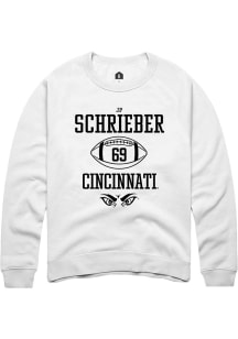 JP Schrieber Rally Mens White Cincinnati Bearcats NIL Sport Icon Crew Sweatshirt