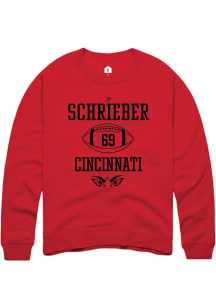 JP Schrieber Rally Mens Red Cincinnati Bearcats NIL Sport Icon Crew Sweatshirt