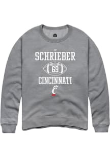 JP Schrieber Rally Mens Graphite Cincinnati Bearcats NIL Sport Icon Crew Sweatshirt