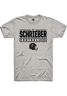 JP Schrieber Ash Cincinnati Bearcats NIL Stacked Box Short Sleeve T Shirt