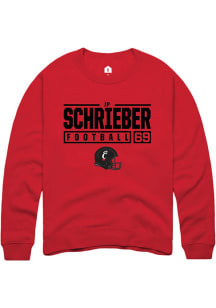 JP Schrieber Rally Mens Red Cincinnati Bearcats NIL Stacked Box Crew Sweatshirt