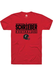 JP Schrieber Red Cincinnati Bearcats NIL Stacked Box Short Sleeve T Shirt