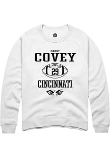 Manny Covey Rally Mens White Cincinnati Bearcats NIL Sport Icon Crew Sweatshirt