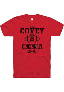 Manny Covey  Cincinnati Bearcats Red Rally NIL Sport Icon Short Sleeve T Shirt