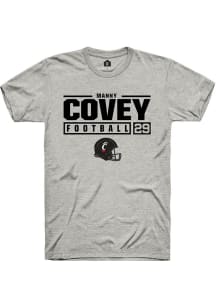 Manny Covey  Cincinnati Bearcats Ash Rally NIL Stacked Box Short Sleeve T Shirt