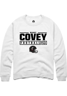 Manny Covey Rally Mens White Cincinnati Bearcats NIL Stacked Box Crew Sweatshirt