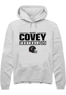 Manny Covey Rally Mens White Cincinnati Bearcats NIL Stacked Box Hooded Sweatshirt