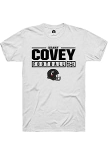 Manny Covey  Cincinnati Bearcats White Rally NIL Stacked Box Short Sleeve T Shirt