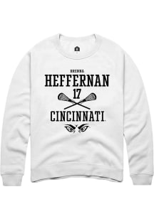 Brenna Heffernan Rally Mens White Cincinnati Bearcats NIL Sport Icon Crew Sweatshirt