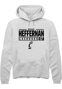 Brenna Heffernan Rally Mens White Cincinnati Bearcats NIL Stacked Box Hooded Sweatshirt