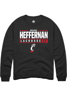 Brenna Heffernan Rally Mens Black Cincinnati Bearcats NIL Stacked Box Crew Sweatshirt