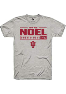 Raekwon Noel Ash Indiana Hoosiers NIL Stacked Box Short Sleeve T Shirt