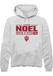 Raekwon Noel Rally Mens White Indiana Hoosiers NIL Stacked Box Hooded Sweatshirt