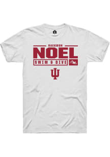 Raekwon Noel White Indiana Hoosiers NIL Stacked Box Short Sleeve T Shirt