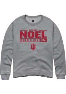 Raekwon Noel Rally Mens Graphite Indiana Hoosiers NIL Stacked Box Crew Sweatshirt