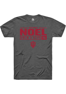 Raekwon Noel Dark Grey Indiana Hoosiers NIL Stacked Box Short Sleeve T Shirt