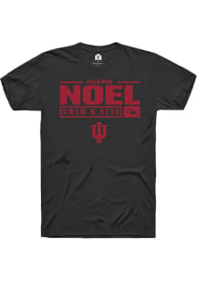 Raekwon Noel Black Indiana Hoosiers NIL Stacked Box Short Sleeve T Shirt