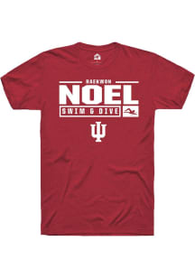 Raekwon Noel Red Indiana Hoosiers NIL Stacked Box Short Sleeve T Shirt