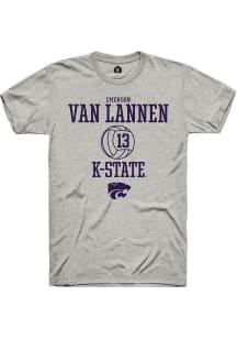 Emerson Van Lannen Ash K-State Wildcats NIL Sport Icon Short Sleeve T Shirt