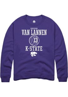 Emerson Van Lannen Rally Mens Purple K-State Wildcats NIL Sport Icon Crew Sweatshirt