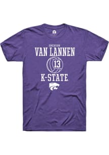 Emerson Van Lannen Purple K-State Wildcats NIL Sport Icon Short Sleeve T Shirt