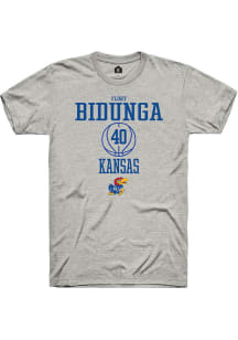 Flory Bidunga  Kansas Jayhawks Ash Rally NIL Sport Icon Short Sleeve T Shirt
