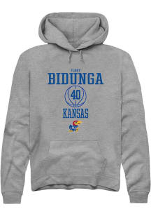 Flory Bidunga  Rally Kansas Jayhawks Mens Graphite NIL Sport Icon Long Sleeve Hoodie