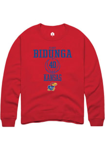Flory Bidunga  Rally Kansas Jayhawks Mens Red NIL Sport Icon Long Sleeve Crew Sweatshirt