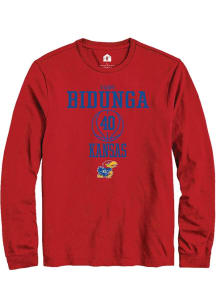 Flory Bidunga  Kansas Jayhawks Red Rally NIL Sport Icon Long Sleeve T Shirt