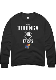 Flory Bidunga  Rally Kansas Jayhawks Mens Black NIL Sport Icon Long Sleeve Crew Sweatshirt
