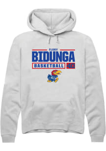 Flory Bidunga  Rally Kansas Jayhawks Mens White NIL Stacked Box Long Sleeve Hoodie