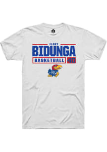 Flory Bidunga  Kansas Jayhawks White Rally NIL Stacked Box Short Sleeve T Shirt