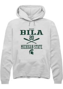 Hailey Bila Rally Mens White Michigan State Spartans NIL Sport Icon Hooded Sweatshirt