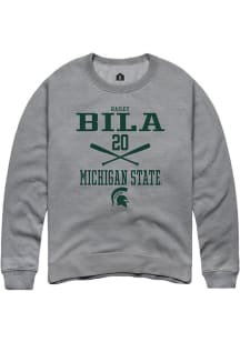Hailey Bila Rally Mens Graphite Michigan State Spartans NIL Sport Icon Crew Sweatshirt