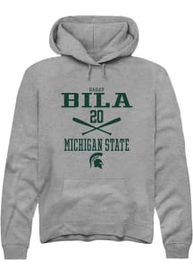 Hailey Bila Rally Mens Graphite Michigan State Spartans NIL Sport Icon Hooded Sweatshirt