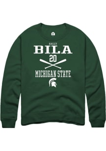 Hailey Bila Rally Mens Green Michigan State Spartans NIL Sport Icon Crew Sweatshirt