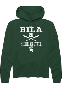 Hailey Bila Rally Mens Green Michigan State Spartans NIL Sport Icon Hooded Sweatshirt