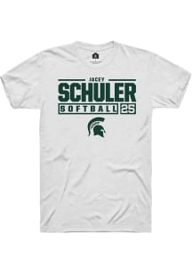 Jacey Schuler White Michigan State Spartans NIL Stacked Box Short Sleeve T Shirt